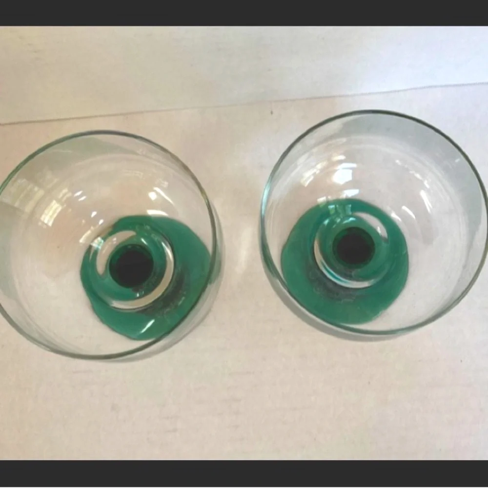 1980s Vintage CACTUS Southwestern Stemmed Margarita Glasses Set of 2